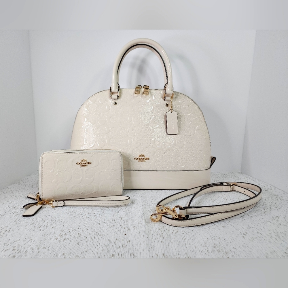 COPY - Coach - SIERRA SATCHEL In Signature debossed patent leather with wristle…
